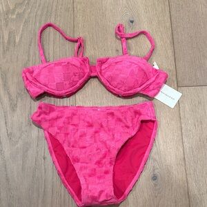 Commense Vibrant Pink Textured Bikini